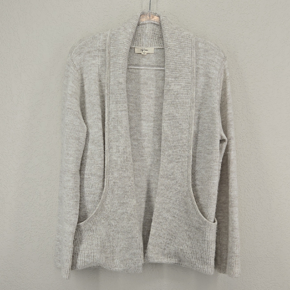 Heather Gray Open-Front Cardigan with unique pockets size Medium